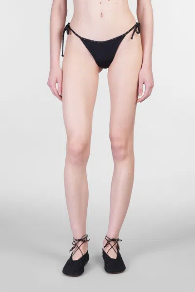 Mc2 Saint Barth Norah String Beachwear In Black Polyamide In Black