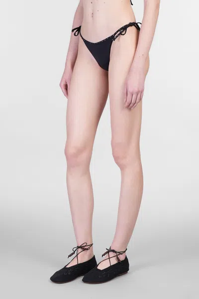 Mc2 Saint Barth Norah String Beachwear In Black Polyamide In Black