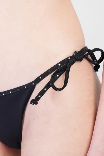 Mc2 Saint Barth Norah String Beachwear In Black Polyamide In Black