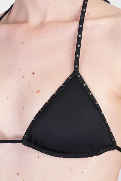 Mc2 Saint Barth Leah String Beachwear In Black Polyamide In Black