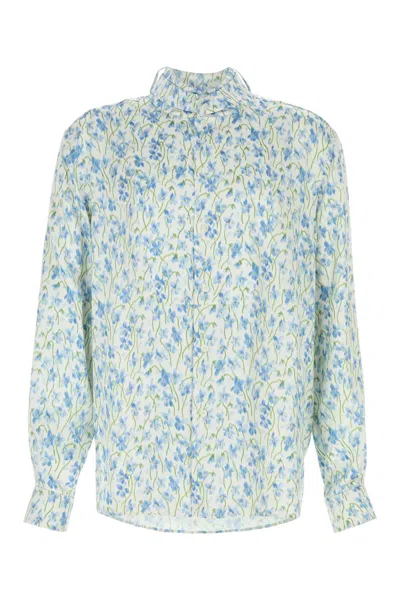 Loewe Men Printed Satin Shirt In Multi