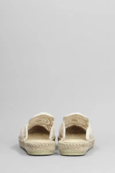 Mc2 Saint Barth Isa Macrame Slipper-mule In Beige Canvas In Neutral