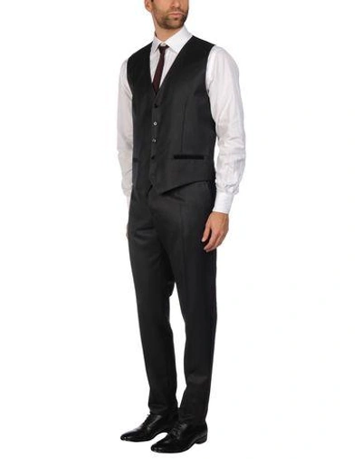 Shop Dolce & Gabbana Man Suit Steel Grey Size 40 Virgin Wool, Cotton, Polyester, Silk