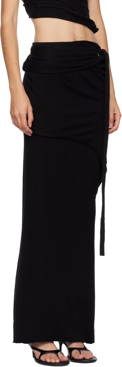 Ottolinger Black Lounge Drape Maxi Skirt In Black