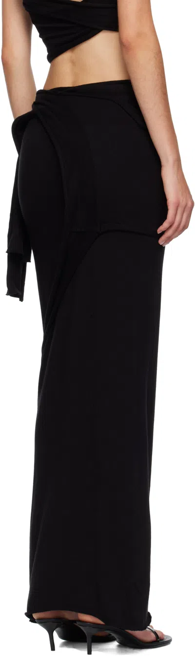 Ottolinger Black Lounge Drape Maxi Skirt In Black