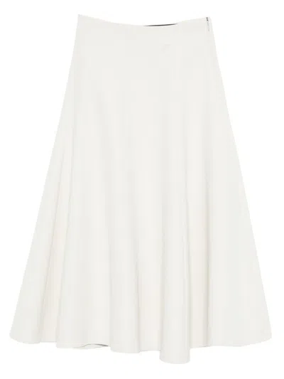 Jacquemus High Waist Flared Skirt Design In White