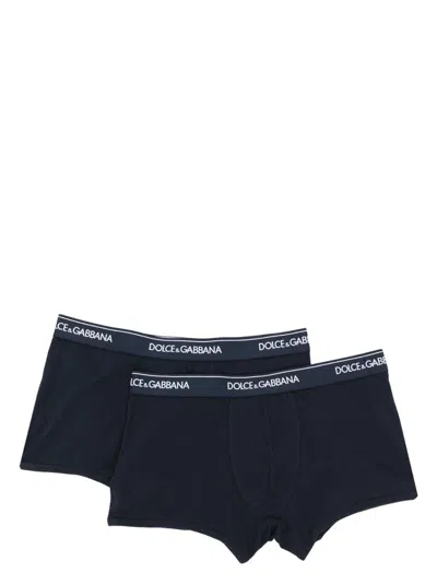 Dolce & Gabbana Two-pack Of Stretch Cotton Regular-fit Boxers Clothing In Black