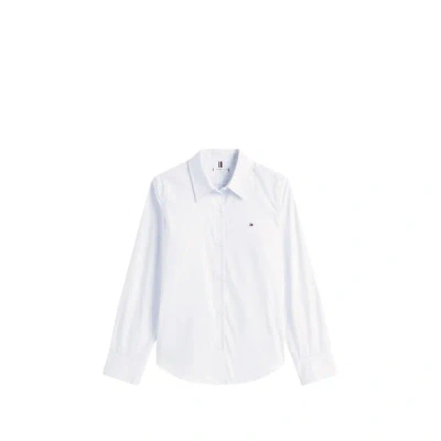 Tommy Hilfiger Embroidered-logo Flag Shirt In White