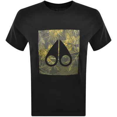 Moose Knuckles Leaf-print T-shirt In Black