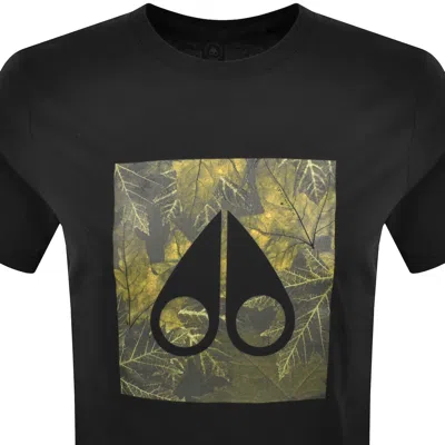 Moose Knuckles Leaf-print T-shirt In Black