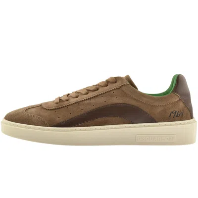 Dsquared2 Laced Sneaker With Patch With Logo In Brown