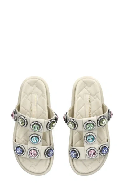 Kurt Geiger London Orson Crystal Slide Sandal In White