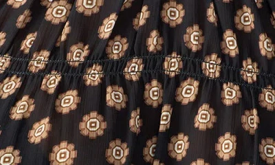 Sanctuary Medallion Print Shirred Top In Multi