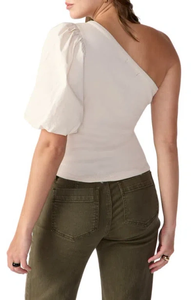 Sanctuary Off And Popping One Shoulder Top In Toasted Marshmallow
