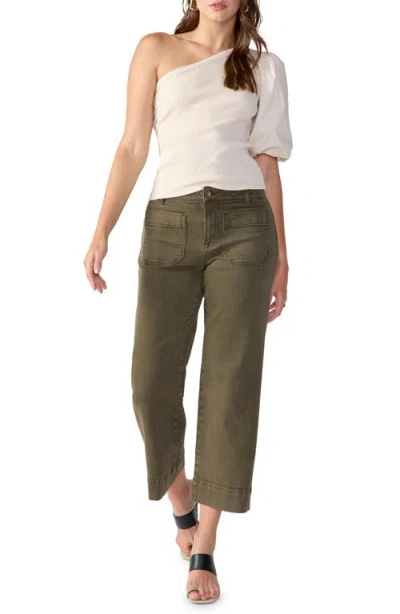 Sanctuary Off And Popping One Shoulder Top In Toasted Marshmallow