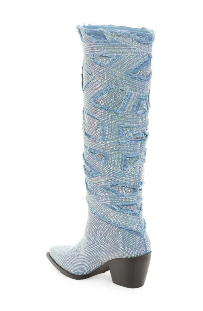 Azalea Wang Domingo Pointed Toe Boot In Blue