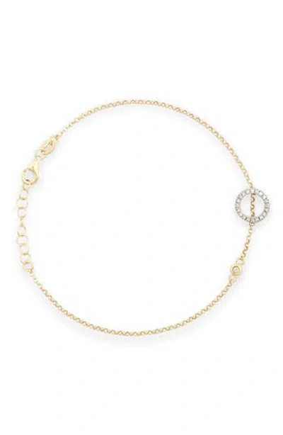 Meshmerise Diamond Initial Bezel Bracelet In Gold