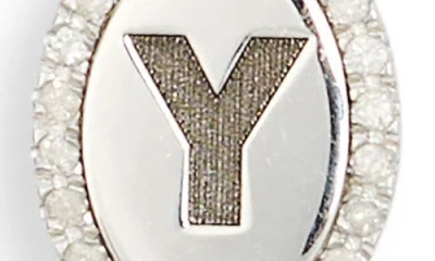 Meshmerise Diamond Initial Disc Bracelet In Metallic