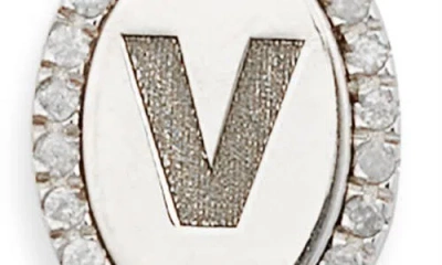 Meshmerise Diamond Initial Disc Bracelet In Metallic