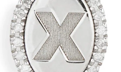 Meshmerise Diamond Initial Disc Bracelet In Silver