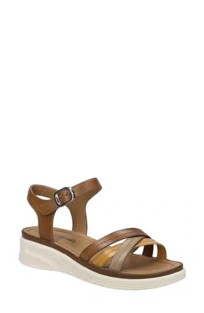 Josef Seibel Sevran Ankle Strap Platform Wedge Sandal In Brown