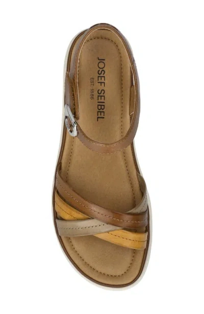 Josef Seibel Sevran Ankle Strap Platform Wedge Sandal In Brown