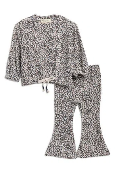 Jessica Simpson Leopard Print Hacci Knit Top & Leggings Set In Animal Print