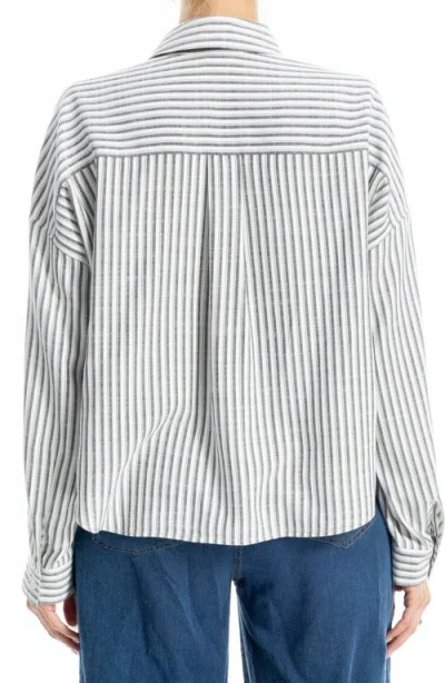 Max Studio Stripe Button-up Shirt In Blue
