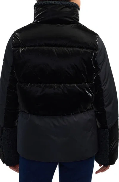 Scotch & Soda Selma Mixed Media Water Repellent Jacket In Black