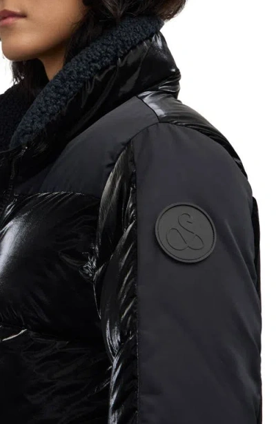 Scotch & Soda Selma Mixed Media Water Repellent Jacket In Black