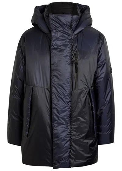 Rains Torna Insulated Long Jacket In Blue