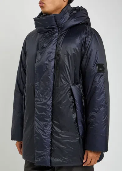 Rains Torna Insulated Long Jacket In Blue