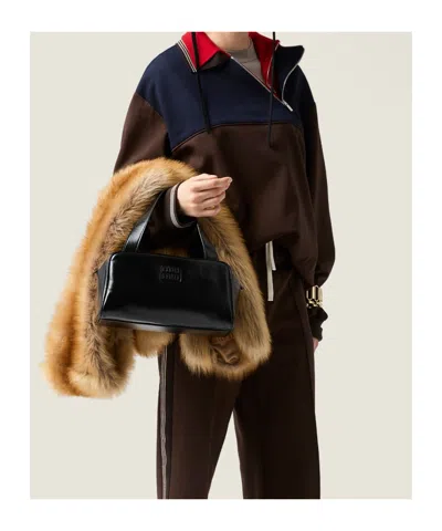 Miu Miu Oversized Two-tone Knit Sweater In Brown