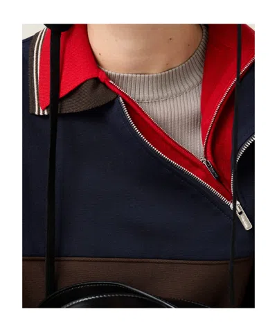 Miu Miu Oversized Two-tone Knit Sweater In Brown