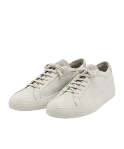 Common Projects Achilles Sneakers In Light Grey Nubuck In Animal Print
