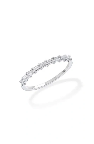 Lana Jewelry 14k White Gold Diamond Baguette Stack Ring In Metallic
