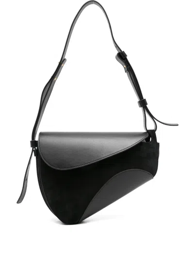 Neous Leather Shoulder Bag In Black