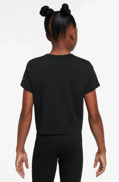 Nike Club Big Kid Girls Crew Neck Short Sleeve Regular Fit Graphic T-shirt In Black