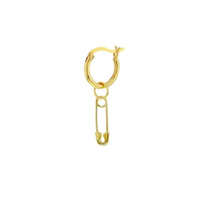 True Rocks 18 Carat Gold Plated Safety Pin On Gold Plated Hoop Earring
