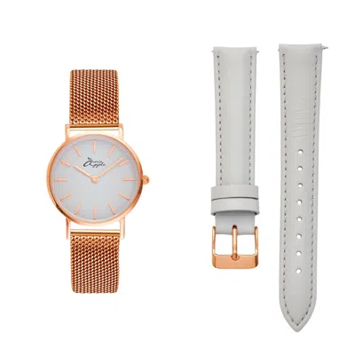 Bermuda Watch Company Women's Annie Apple Metanoia Rose Gold Grey Petite Interchangeable In Multi