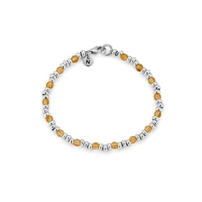 Nellou Jewellery Women's Yellow Gem Citrine Bracelet November Birthstone Sterling Silver In Yellow