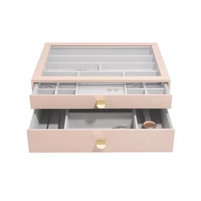 Stackers Women's  Supersize Blush Pink Set Of Two Drawers In Burgundy