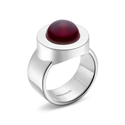 Rahul Patel Collection Men's Red / Silver Genesis Indian Garnet Ring In Multi