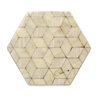 E. Inder Designs Green / Grey Four Coasters Set. Heat Resistant Melamine. Scandinavian Style In Neutral Colours From  In Neutral