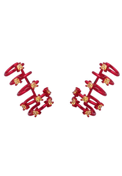 Lavani Jewels Women's Pink Fuchsia Togusa Ear Cuff Earring In Pink