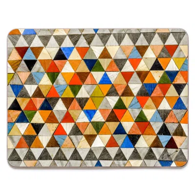 E. Inder Designs Four Large Placemats Set In Mosaic Boho Chic Design. Harlequin Range. With Heat Resistant Melamine C In Multi