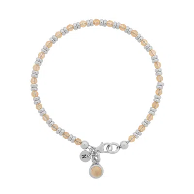 Nellou Jewellery Women's Linear November Birthstone Bracelet Citrine Sterling Silver In Silver