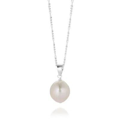 Nellou Jewellery Women's White / Silver Ellen Large Pearl Necklace Sterling Silver In Multi