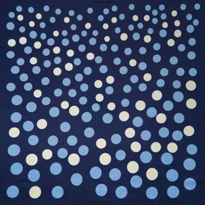 Otway & Orford Men's Blue / White 'planetarium' Polka Dot Silk Pocket Square In Blue With Pale Blue & White. Full-s In Multi