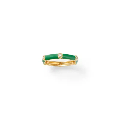 Undefined Jewelry Women's Green / Gold My Daily Mood Color Stack Ring Vivid Green In Multi